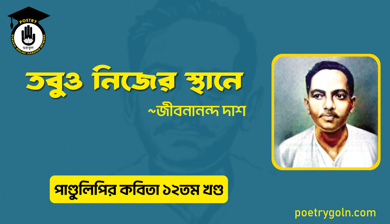 তবুও নিজের স্থানে । জীবনানন্দ দাশ । পাণ্ডুলিপি কাব্যগ্রন্থ,২০০৫