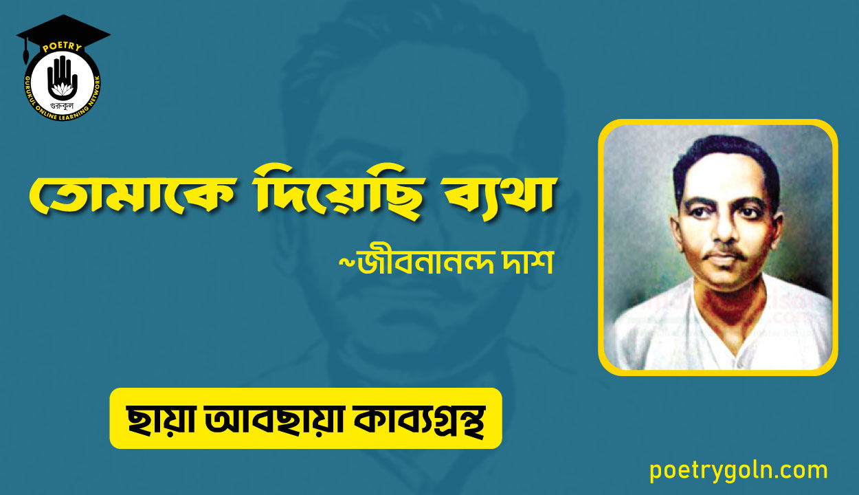 তোমাকে দিয়েছি ব্যথা । জীবনানন্দ দাশ । ছায়া আবছায়া কাব্যগ্রন্থ,২০০৪