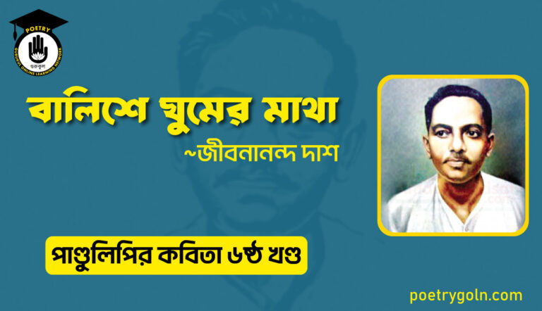 বালিশে ঘুমের মাথা । জীবনানন্দ দাশ । পাণ্ডুলিপি কাব্যগ্রন্থ,২০০৫